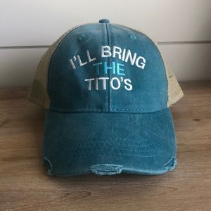 I’ll Bring The Tito’s distressed trucker hat